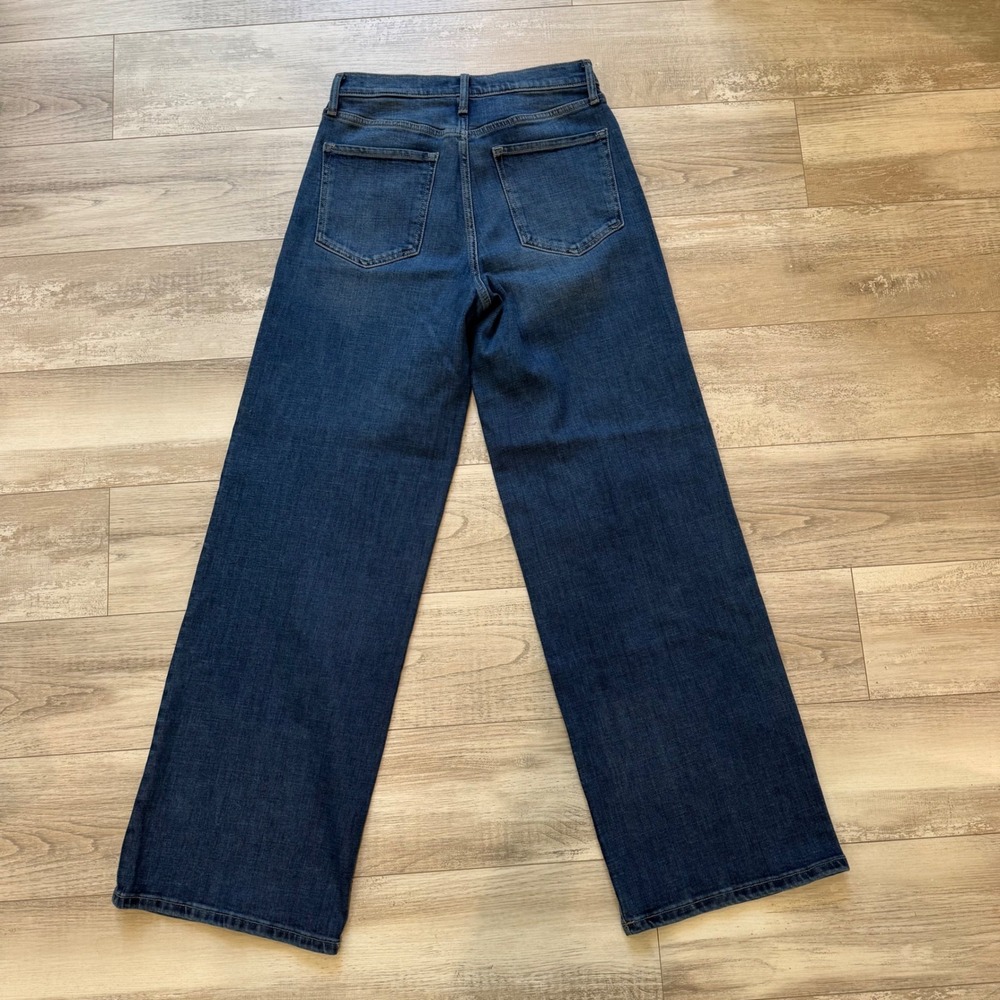 Banana Republic Wide Leg Jeans Quiet Luxury Minimalist Women 27 Dark Blue Denim - Picture 10 of 12